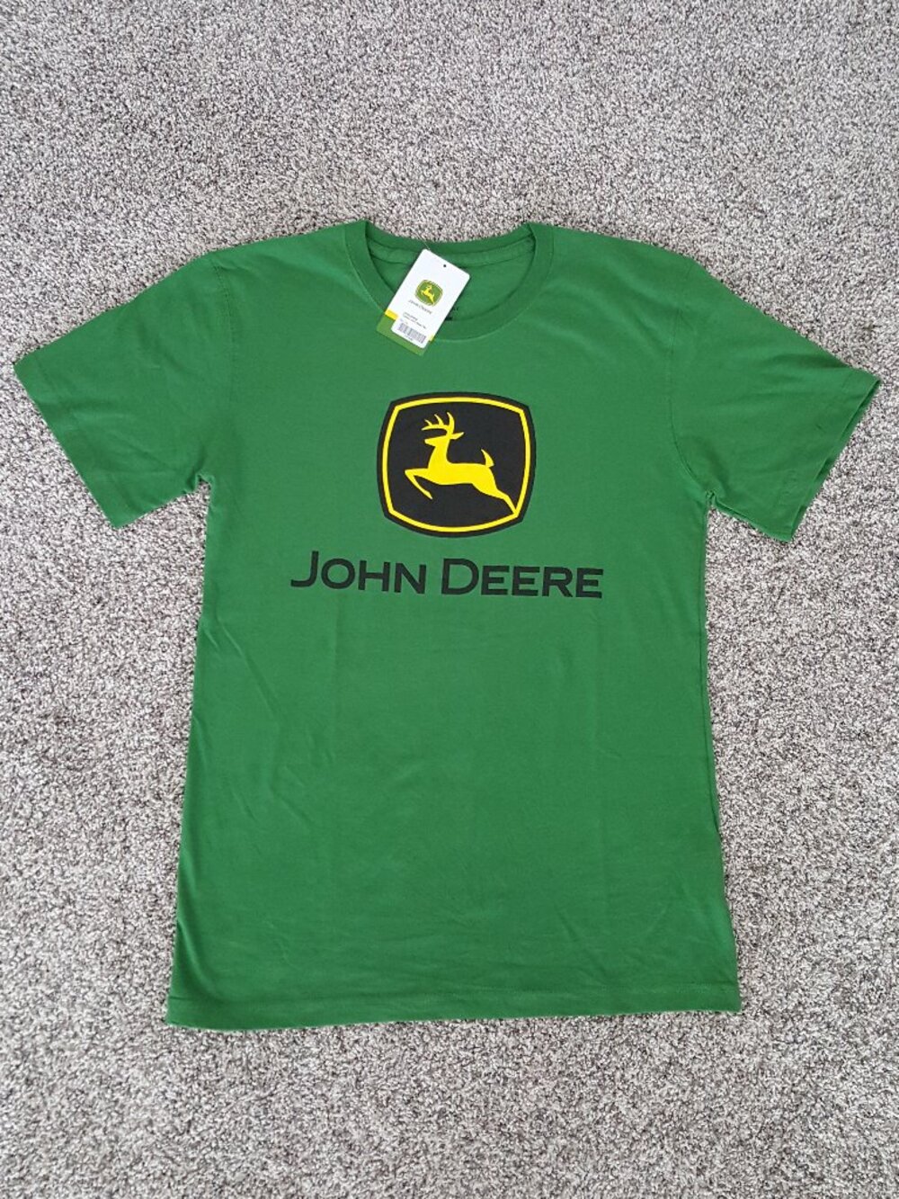 NWT John Deere JD Green T-Shirt Tee Leaping Deer Logo Classic Fit M Short Sleeve